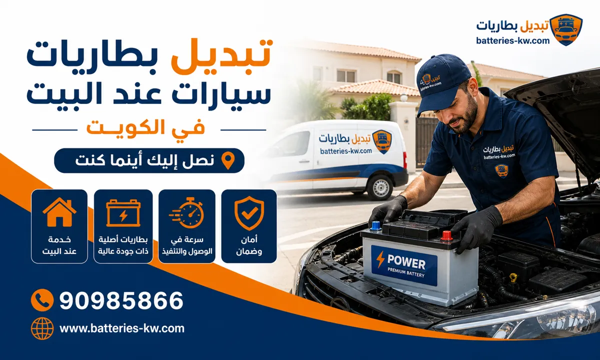 تبديل بطاريات سيارات عند البيت الكويت - خدمة 24 ساعة