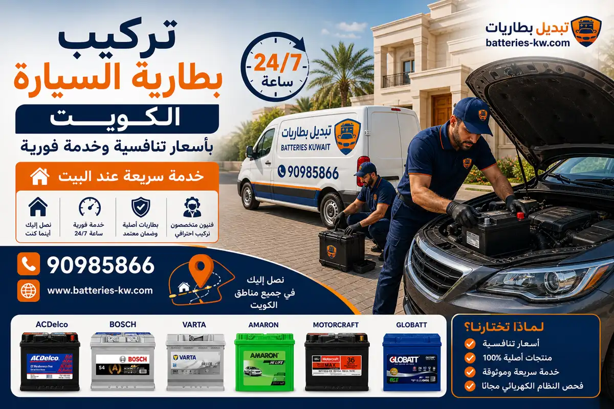 تركيب بطارية السيارة الكويت