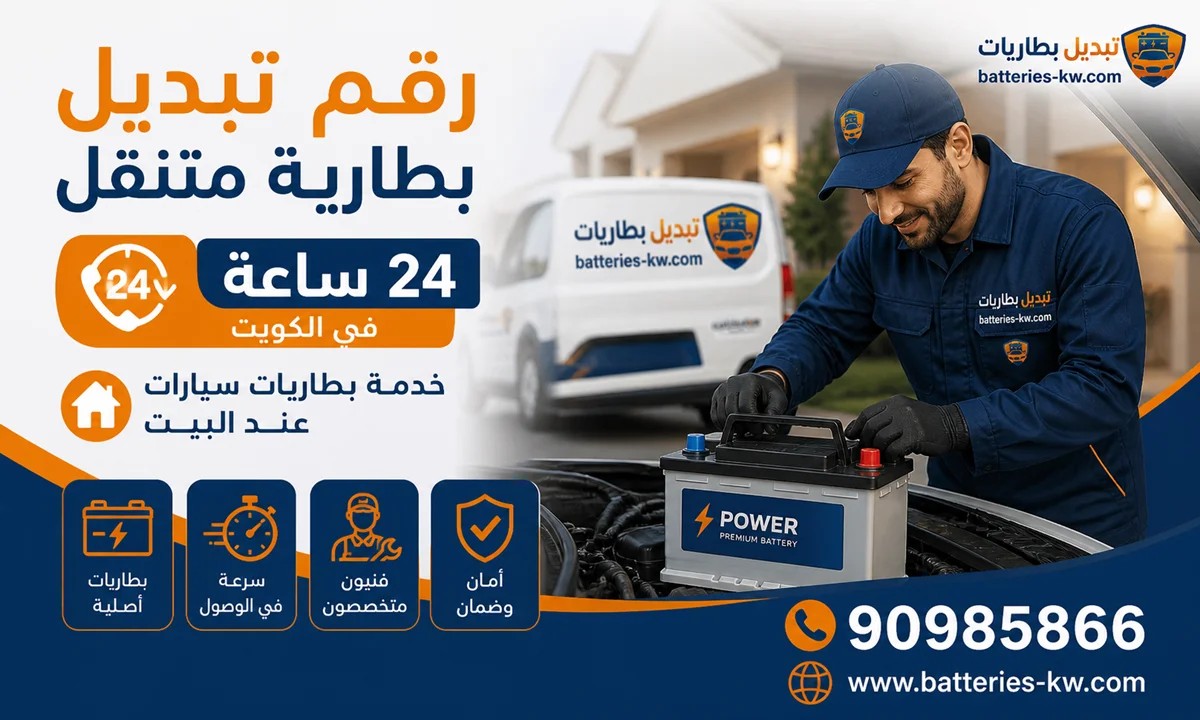 رقم تبديل بطارية متنقل الكويت خدمة 24 ساعة