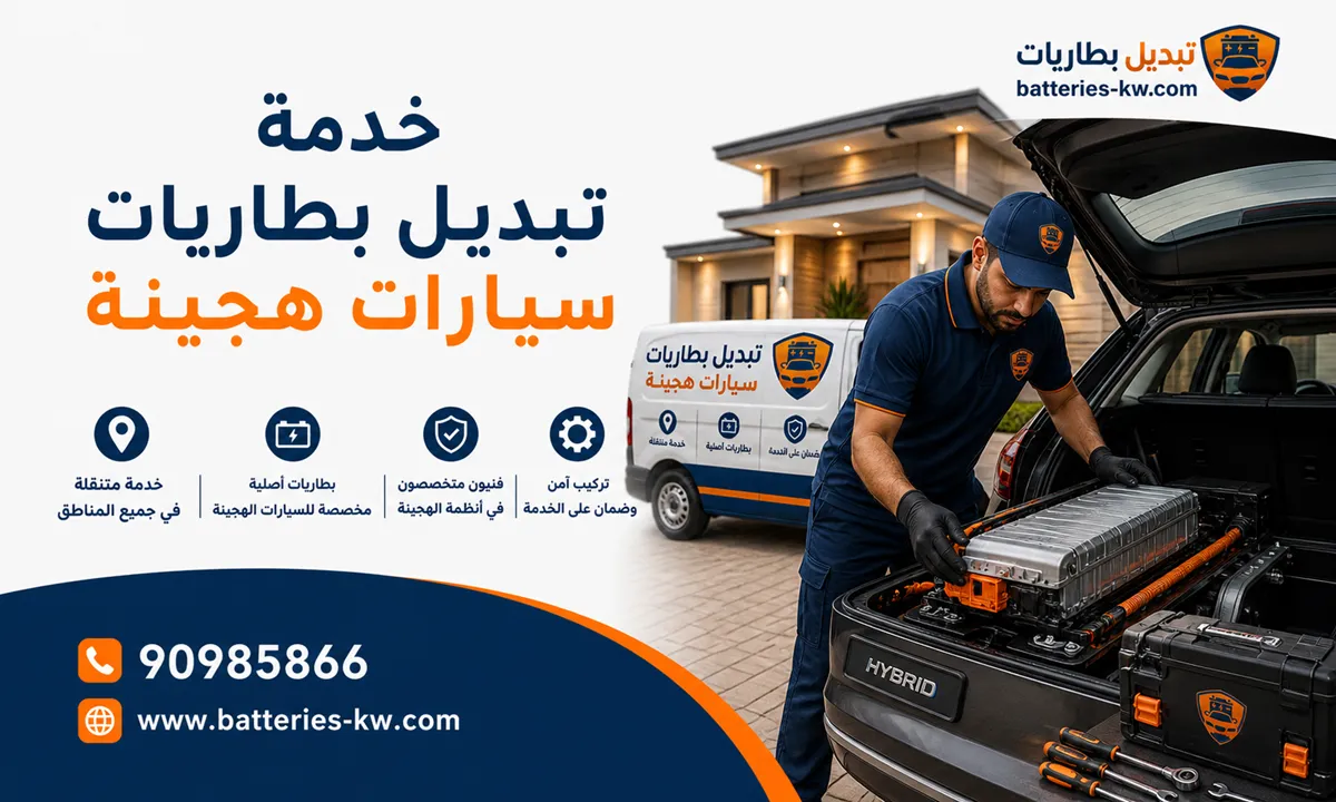 تبديل بطاريات سيارات هجينة الكويت عند البيت 24 ساعة